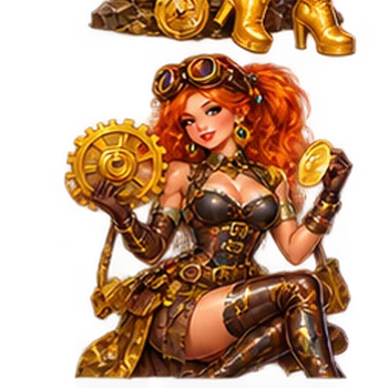 Steampunk girl with gears