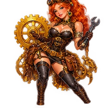 Steampunk girl with gears