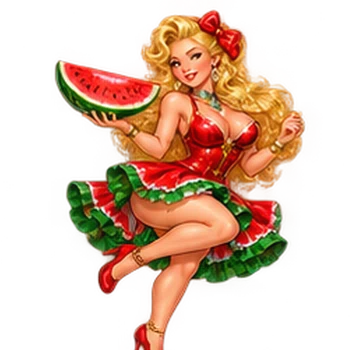 Pin-up girl with cherries